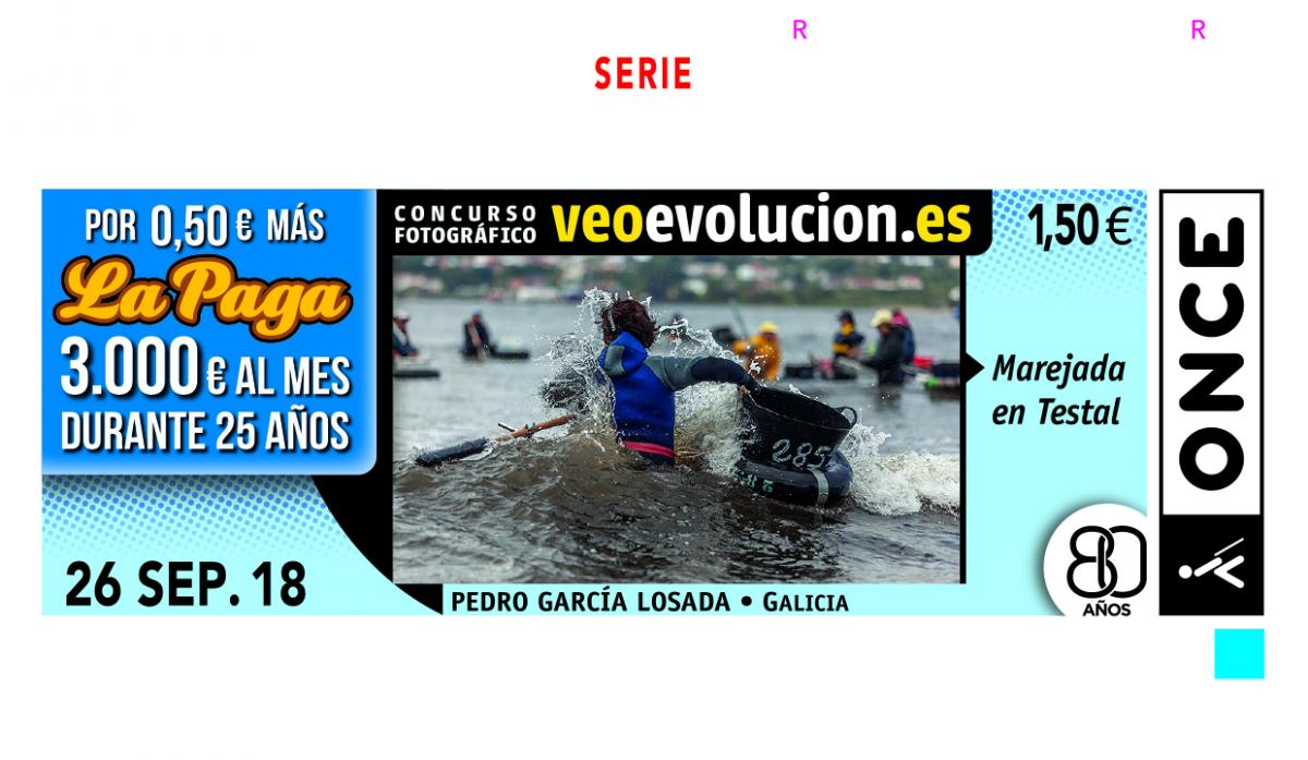 Imaxe do cupón do 26 de setembro coa fotografía gañadora do concurso Veo Evolución