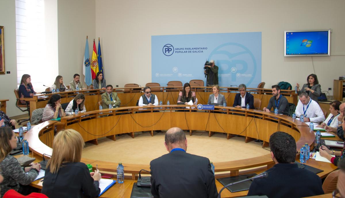 Imaxe da xuntanza celebrada nas dependencias da cámara parlamentaria galega