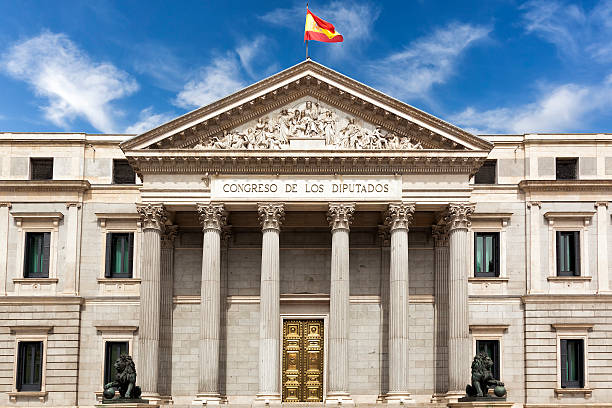 En la image, fachada exterior del Palacio del Congreso de los Diputados en Madrid