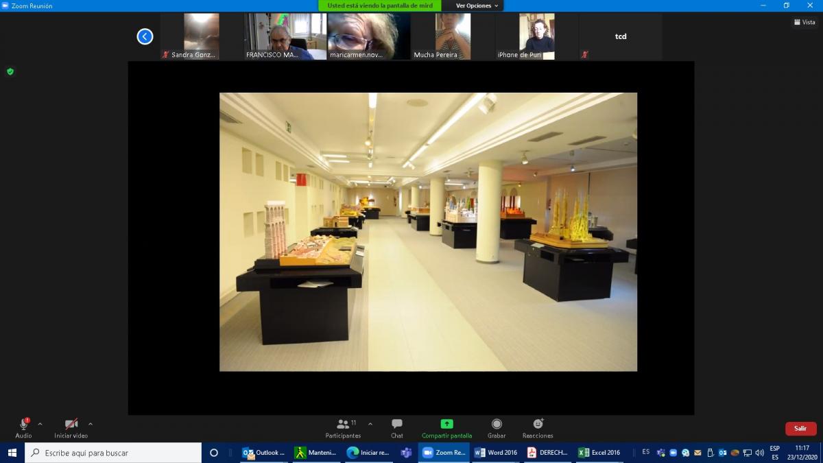Captura de pantalla de la visita virtual en la que se aprecia una panorámica general de la Sala de Monumentos