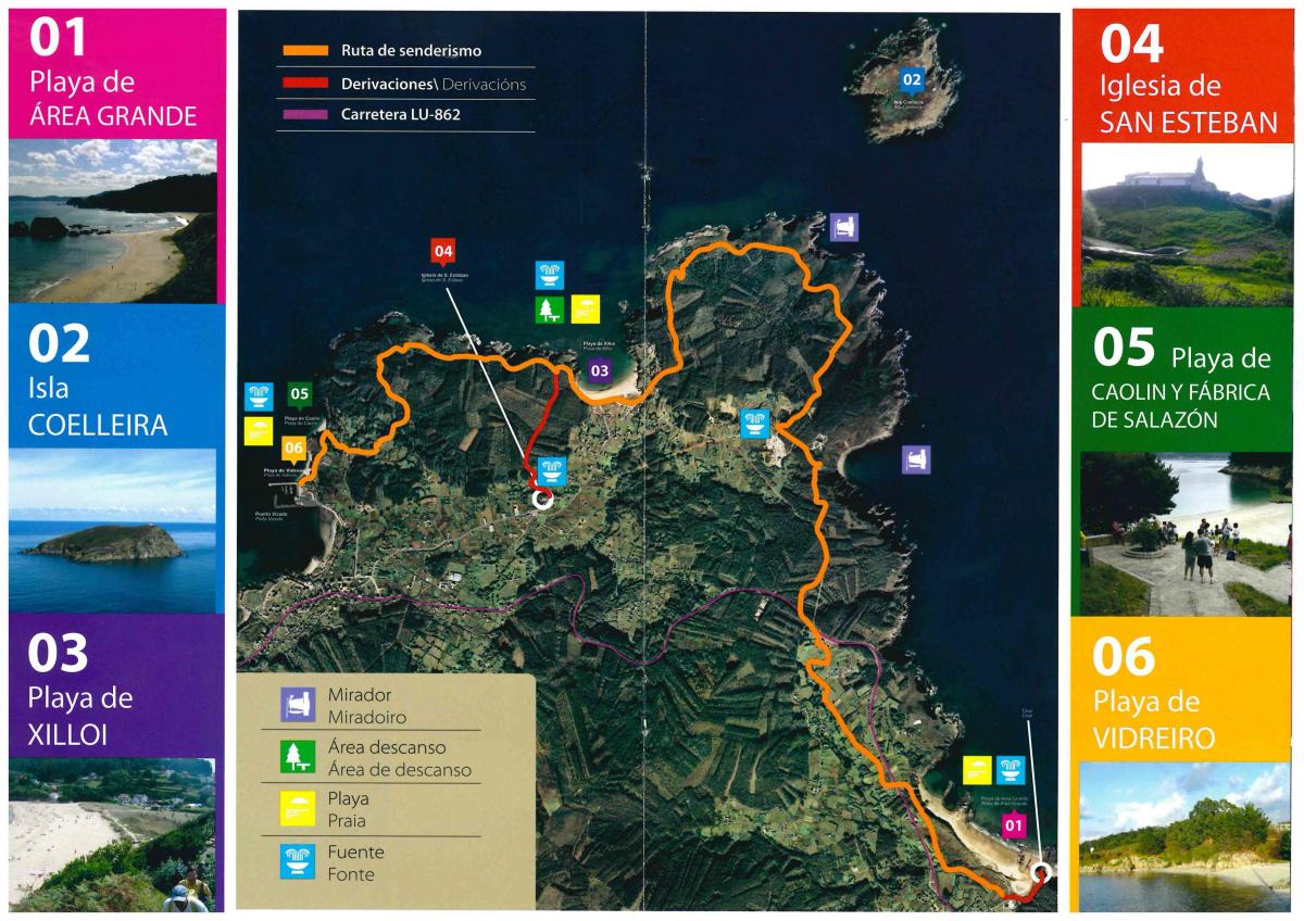 Mapa de ruta de sendeirismo pola costa do Concello  de O Vicedo