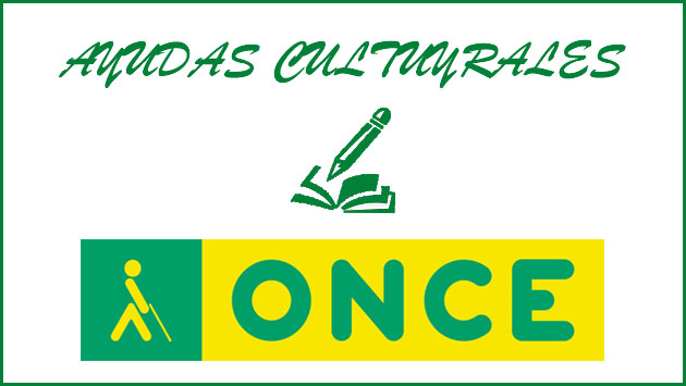 Logo ONCE junto a la leyenda 'ayudas culturales'