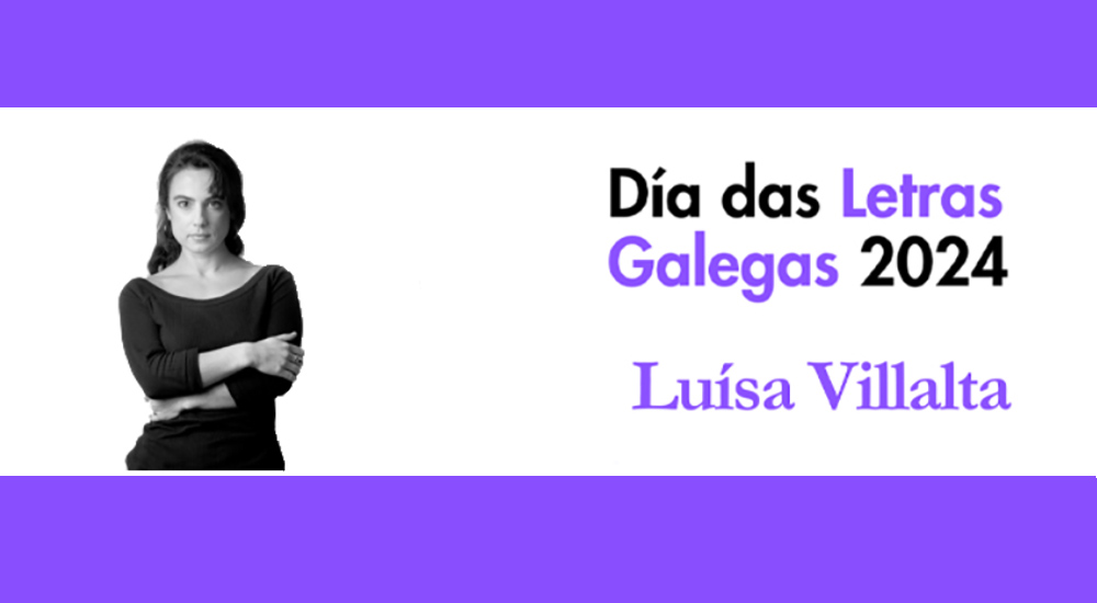 Cartel Día das Letras Galegas con imagen de Luisa Villata