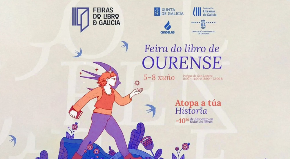 Cartel feria del libro Ourense 2024