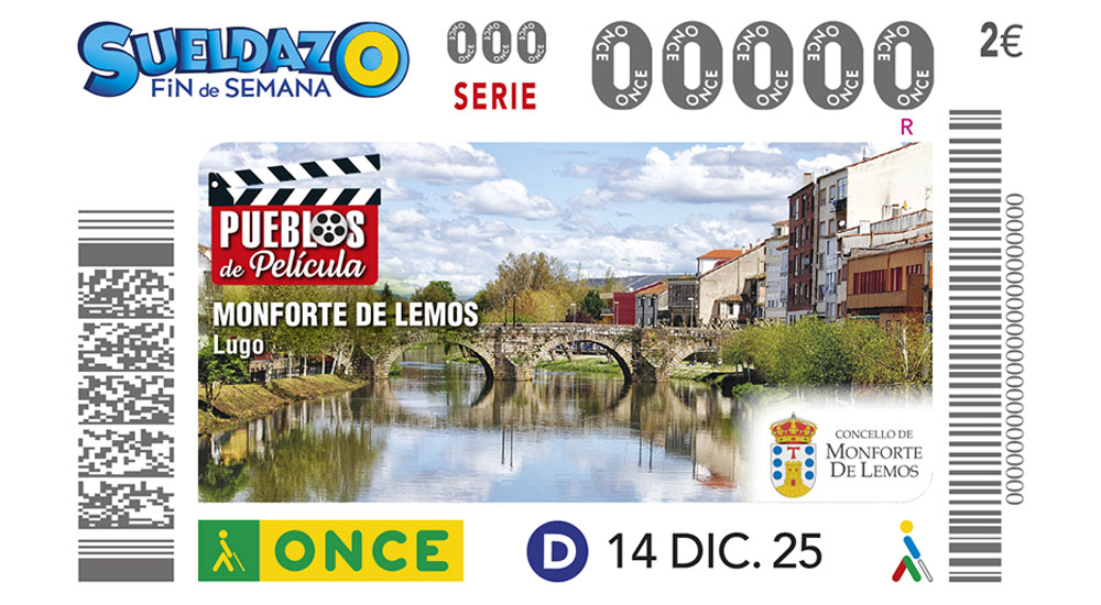 Cupón del día 14 de diciembre de 2025 dedicado a Monforte de Lemos