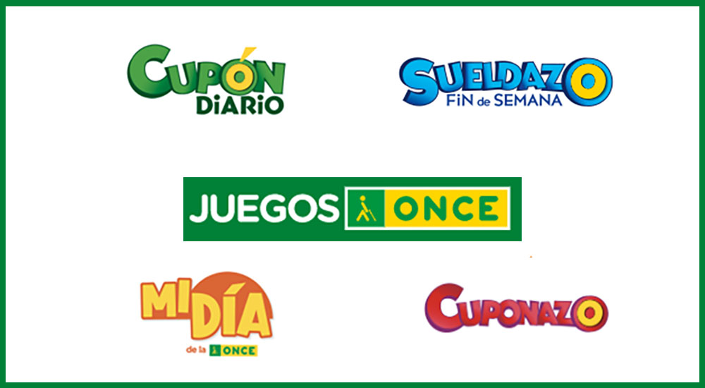 Logo de los productos de lotería ONCE premiados en Galicia durante el mes de diciembre