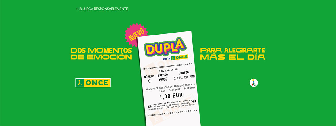imagen de un boleto de Dupla junto con la leyenda: dos momentos de emoción para alegrarte más el día (Abrir en nova ventá)