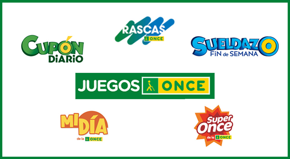 Logo de los productos de lotería ONCE premiados en el mes de marzo en Galicia