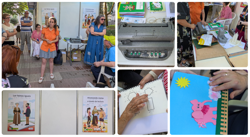 Collage con diferentes momentos y actividades de la Feria del Libro
