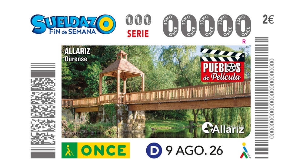 Cupón de la ONCE dedicado a Allariz, Ourense