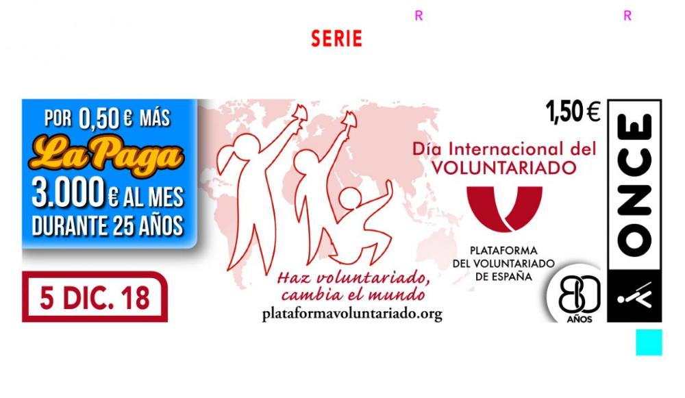 Imaxe do cupón dedicado ao Día Internacional do Voluntariado