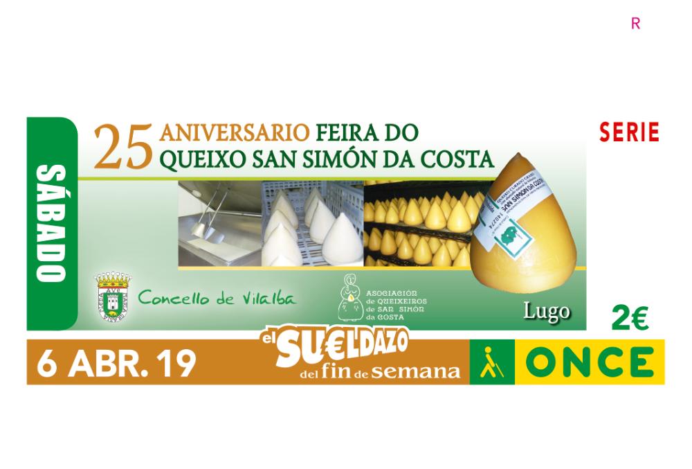 Imaxe do cupón que homenaxeou a Feira do Queixo de San Simón da Costa