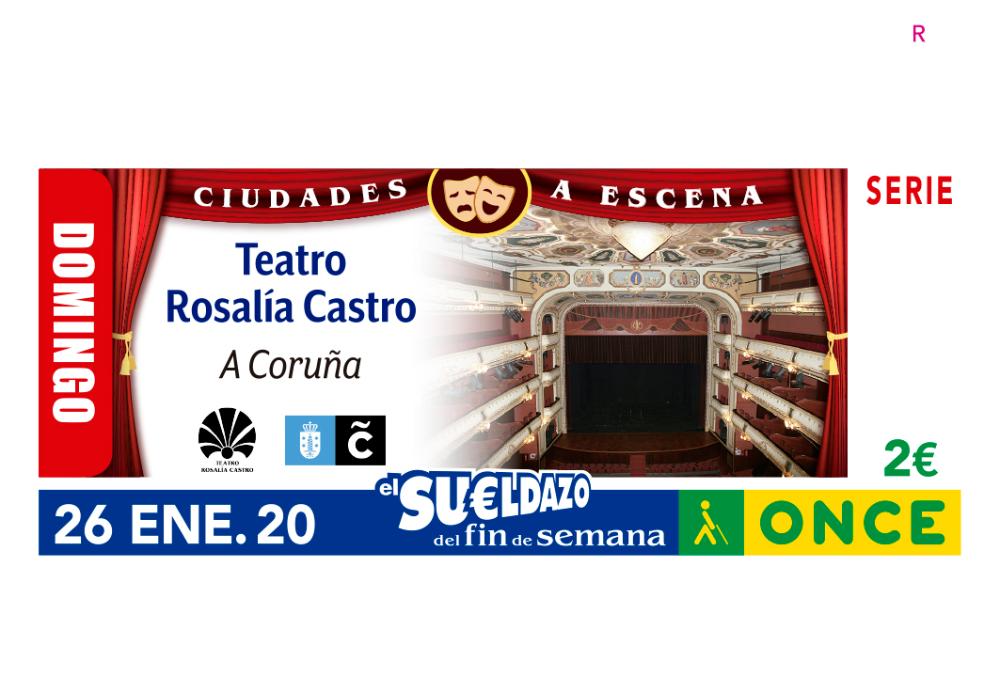 Imagen del cupón dedicado al Teatro Rosalía Castro de A Coruña