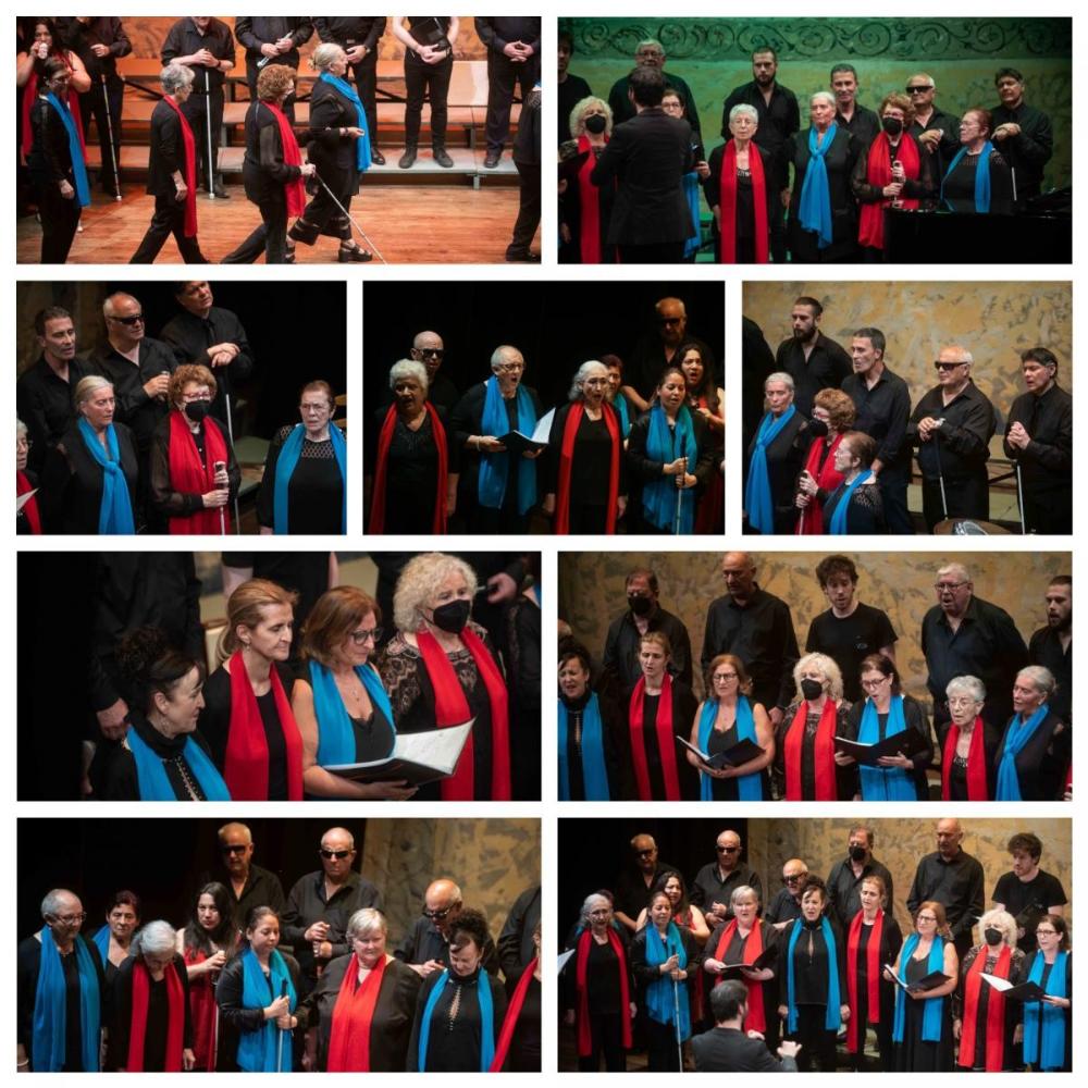 Collage con varios momentos de la actuación de Breogán en Ejea