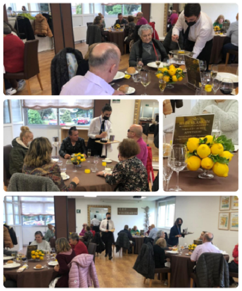 collages con imágenes del almuerzo accesible