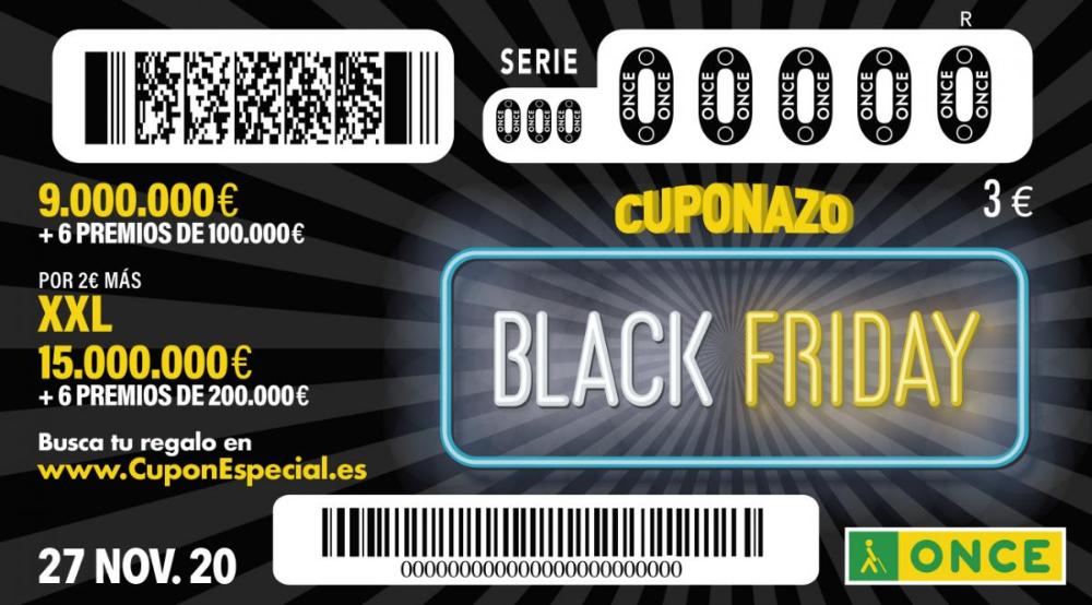 Imagen del  cupón del 27 de noviembre, correspondiente al sorteo del Cuponazo y dedicado al Black Friday