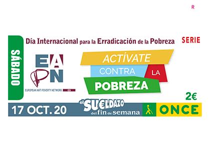 Reproducción de la Imagen del Cupón dedicado al Día Internacional contra la Pobreza