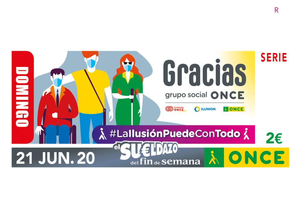 Imagen del cupón del 21 de junio dedicado a todo el personal del Grupo Social ONCE
