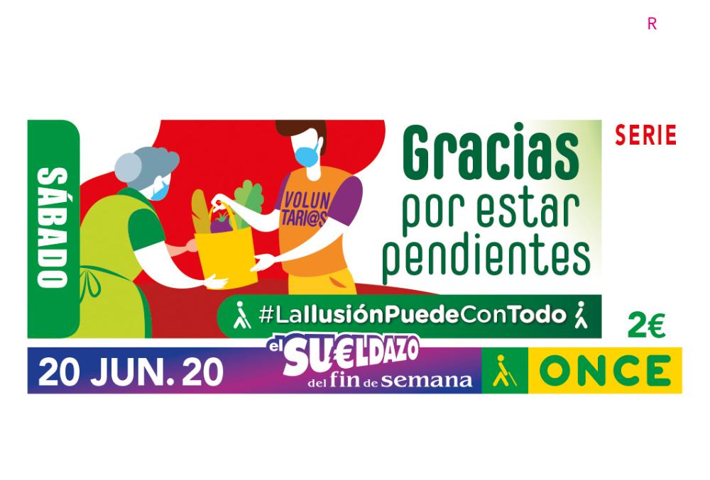 Imagen del cupón del 19 de junio, dedicado al Voluntariado