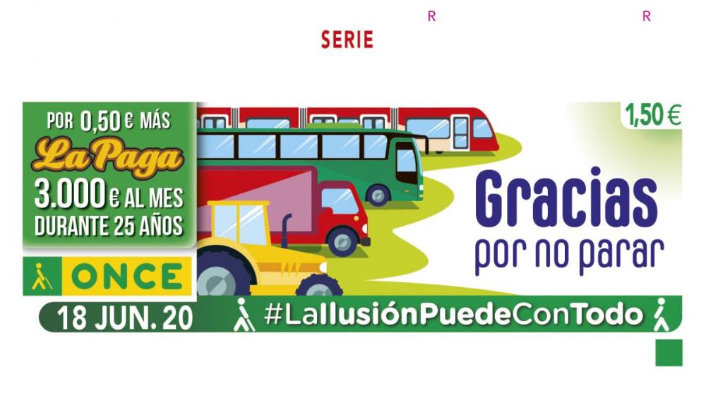 Imagen del cupón del 18 de junio dedicado al sector del Transporte