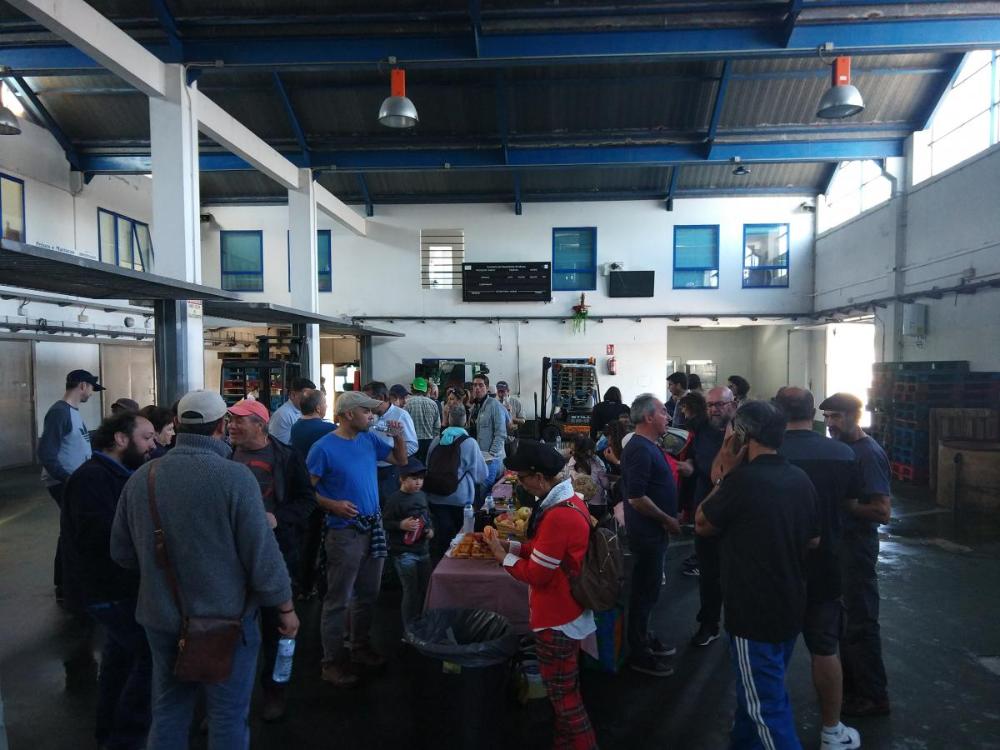 Imaxe da Lonxa de Muros durante o xantar 