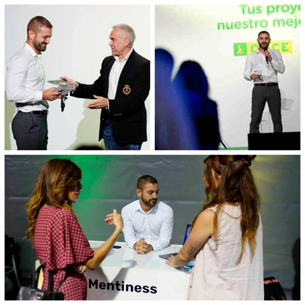 Collage con varios momentos de la intervención de Mentiness