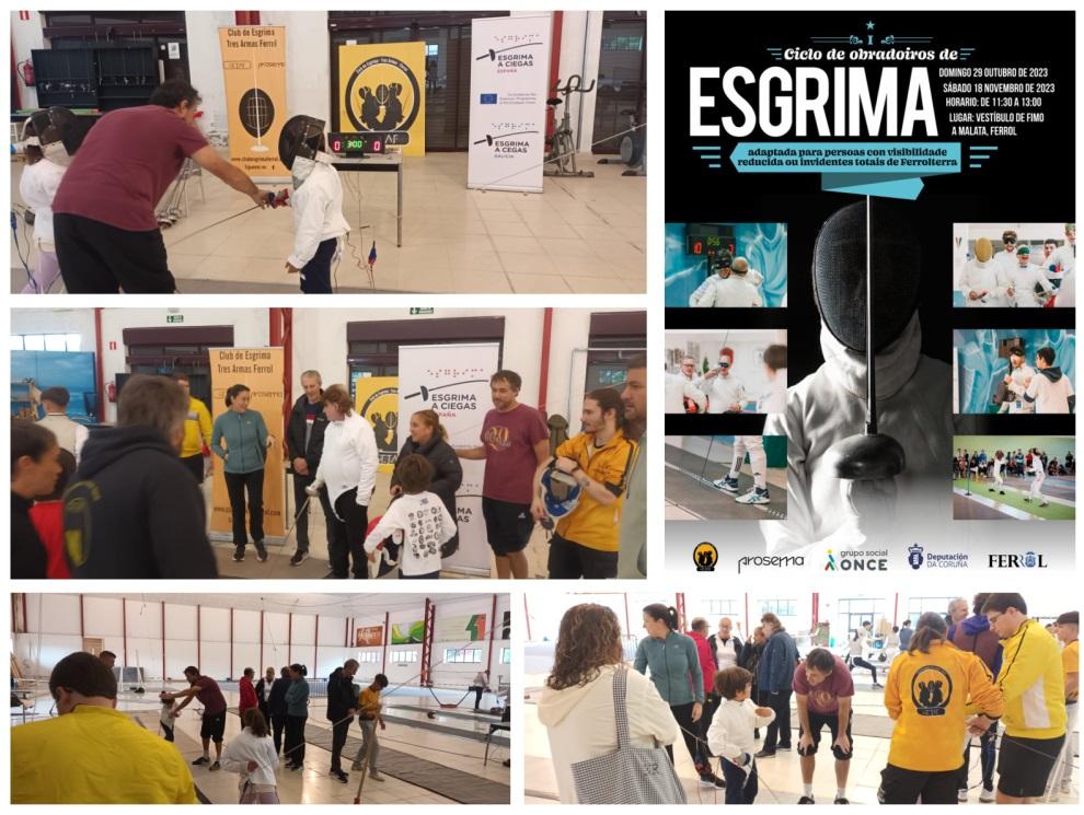 Momentos del primer taller de esgrima adaptada