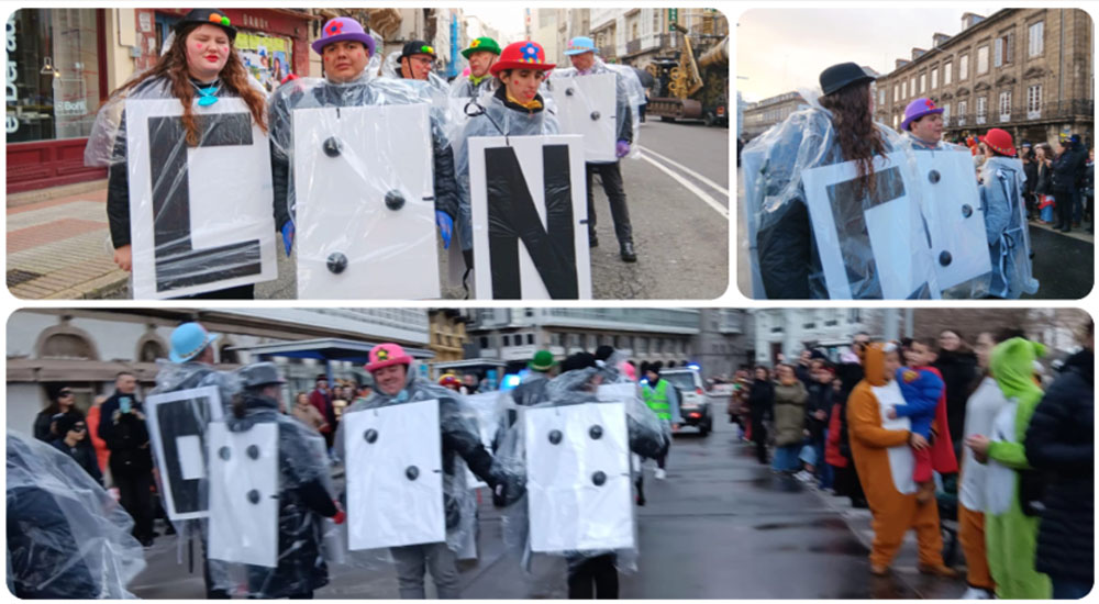 Un grupo de personas afiliadas disfrazadas durante el Carnaval