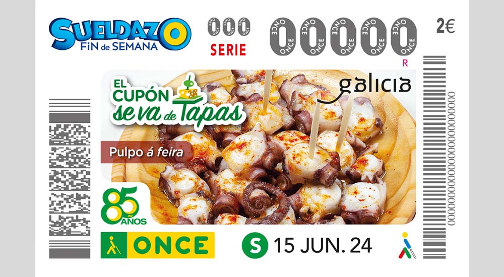 Cupón de la ONCE dedicado al Pulpo á Feira