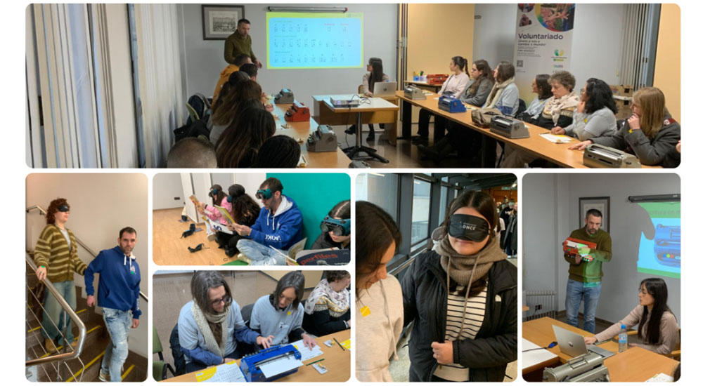 Collage con los momentos de la jornada de sensibilización