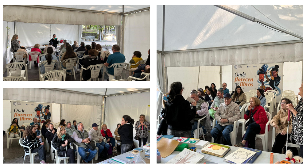 Collage con imágenes de algunos momentos de la feria del libro