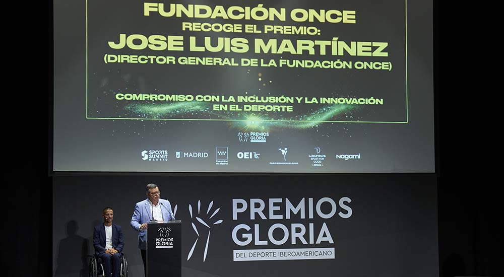 José Luis Martínez Donoso en su intevención durante la recogida del Premio Gloria del Deporte