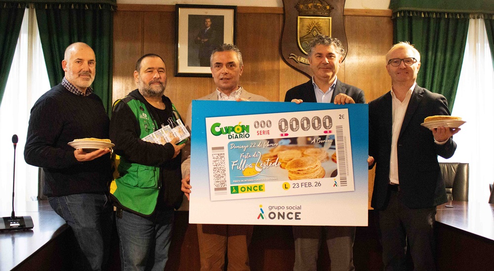 Presentación del cupón de la ONCE dedicado a la Fiesta de la Filloa de Lestedo